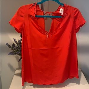 Sezane Red Blouse size 40. NWOT. 100% silk